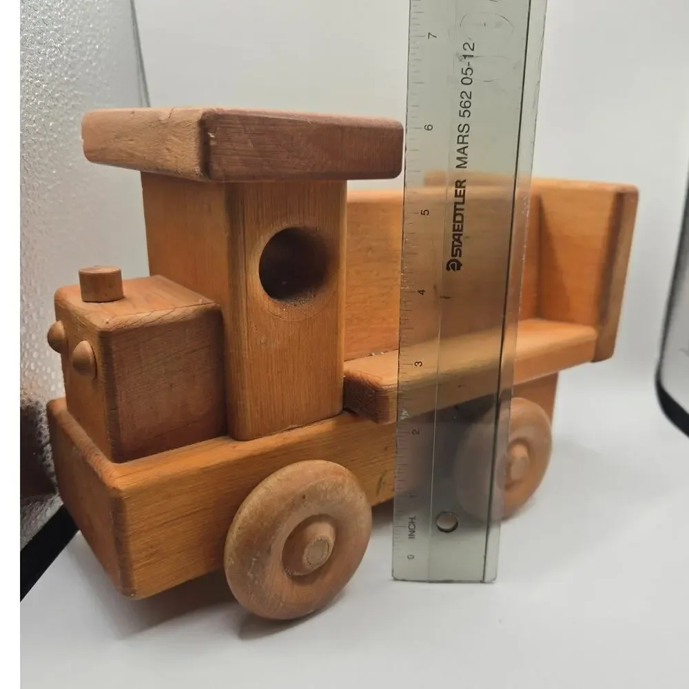 Wooden Train Engine Solid Maple Vintage Montessori